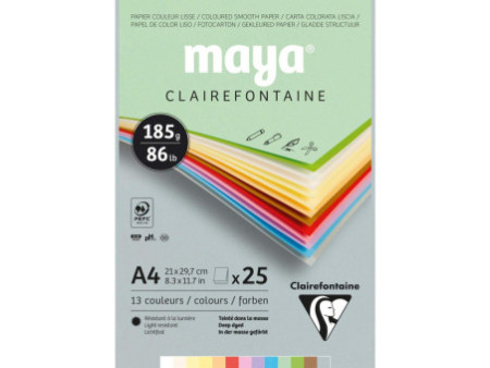 Clairefontaine Bloc de papier couleur MAYA, A4, 185 g/m2