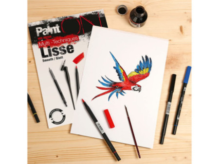 Clairefontaine Bloc papier dessin Paint'ON Lisse, A4, blanc