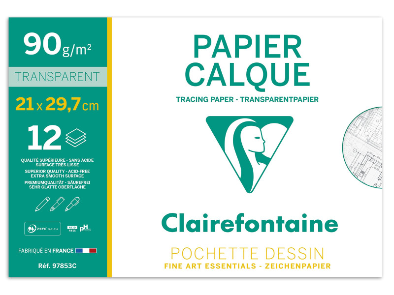 Clairefontaine Papier calque, 90/95 g/m2, A4