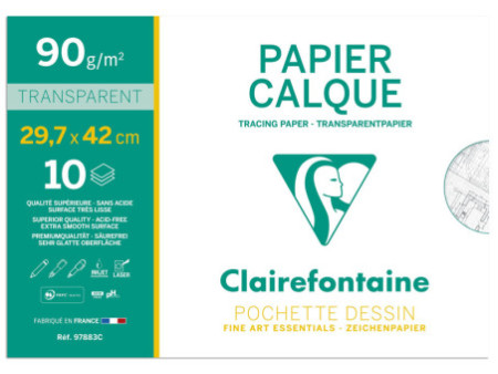 Clairefontaine Papier calque, 90/95 g/m2, A3