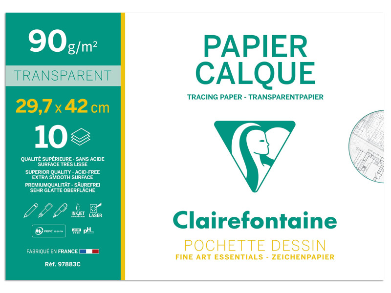 Clairefontaine Papier calque, 90/95 g/m2, A3