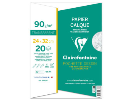 Clairefontaine Papier calque, 90/95 g/m2, 240 x 320 mm