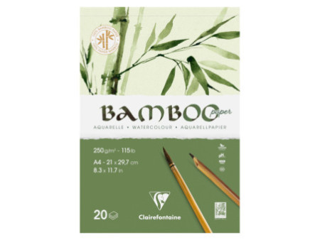 Clairefontaine Bloc de papier aquarelle BAMBOO, 250 g/m2, A4