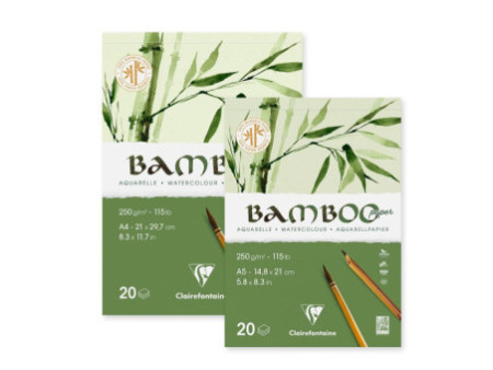 Clairefontaine Bloc de papier aquarelle BAMBOO, 250 g/m2, A5
