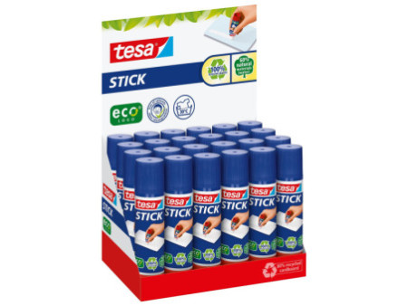 tesa ecoLogo Stick Bâton de colle, 10 g, présentoir comptoir