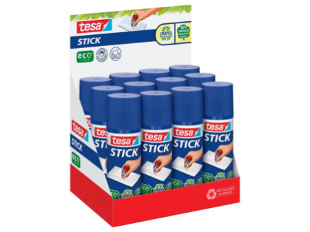 tesa ecoLogo Stick Bâton de colle, 40 g, présentoir comptoir