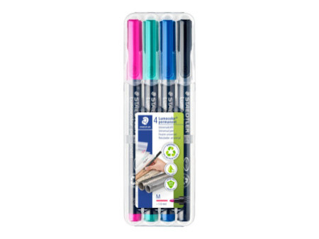STAEDTLER Marqueur permanent 317M Lumocolor, étui de 4