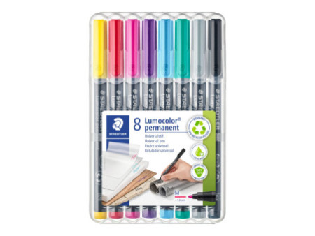 STAEDTLER Marqueur permanent 317M Lumocolor, étui de 8