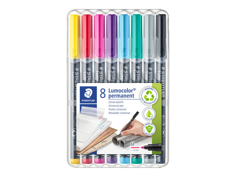 STAEDTLER Marqueur permanent 317M Lumocolor, étui de 8