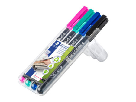 STAEDTLER Marqueur permanent 318F Lumocolor, étui de 4