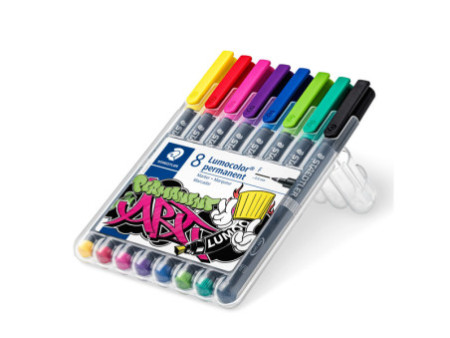 STAEDTLER Marqueur permanent 318F Lumocolor, étui de 8