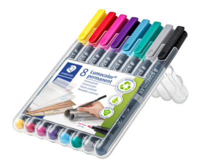 STAEDTLER Marqueur permanent 318F Lumocolor, étui de 8