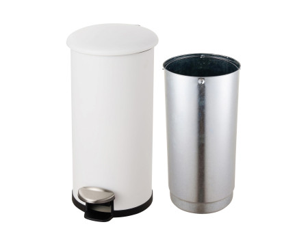 helit Poubelle à pédale 'the zinc', 12 litres, blanc