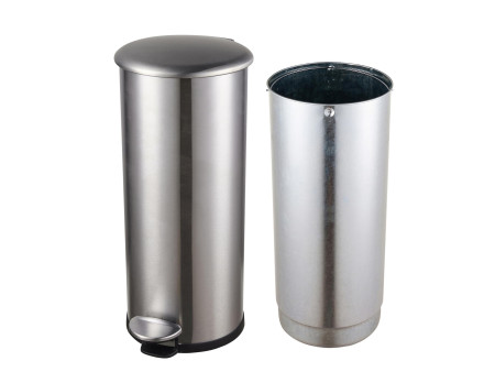helit Poubelle à pédale 'the zinc', 30 litres, argent