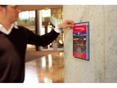 djois by tarifold Porte brochures avec anse, A4, bleu