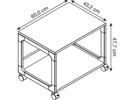 DURABLE Chariot de bureau SYSTEM Trolley 48, 2 tablettes