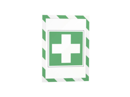 DURABLE Cadre magnétique SECURITY, format A4, vert/ blanc