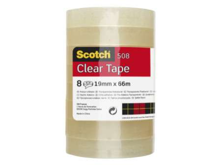 3M Scotch Ruban adhésif 508, 19 mm x 66 m, transparent