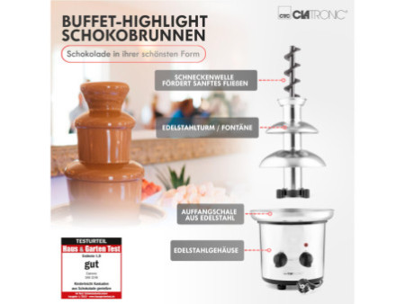 CLATRONIC Fontaine à chocolat SKB 3248, acier inoxydable