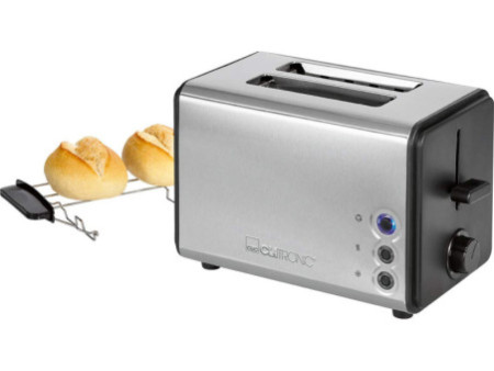 CLATRONIC Toaster à 2 tranches TA 3620, noir / acier inox