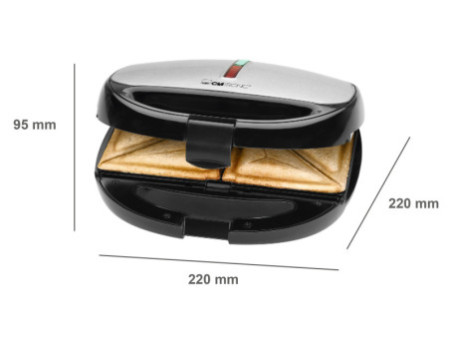 CLATRONIC Grill sandwich et gaufrier ST/WA 3670, noir-inox