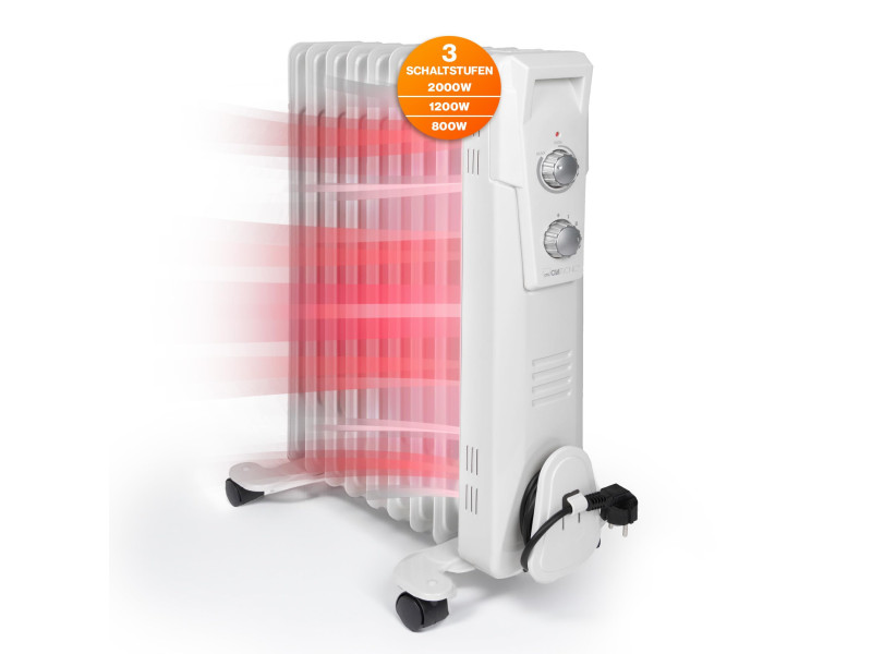CLATRONIC Radiateur bain d'huile RA 3735, 7 éléments, blanc