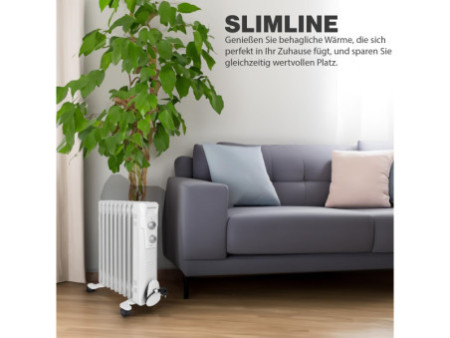 CLATRONIC Radiateur bain d'huile RA 3735, 7 éléments, blanc
