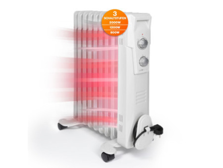 CLATRONIC Radiateur bain d'huile RA 3736, 9 éléments, blanc