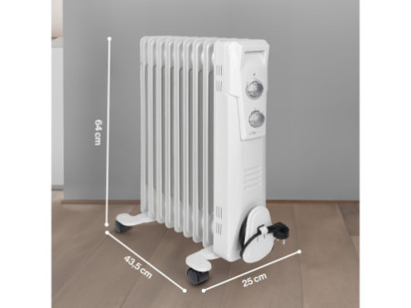 CLATRONIC Radiateur bain d'huile RA 3736, 9 éléments, blanc