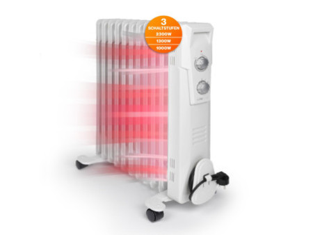 CLATRONIC Radiateur bain d'huile RA 3737, 11 éléments, blanc