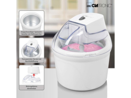 CLATRONIC Sorbetière ICM 3764, 1,5 litre, blanc