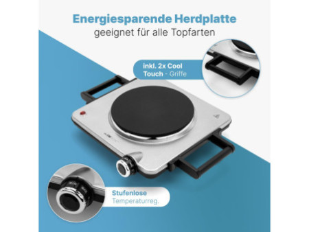 CLATRONIC Plaque de cuisson individuelle EKP 3788 E, inox/