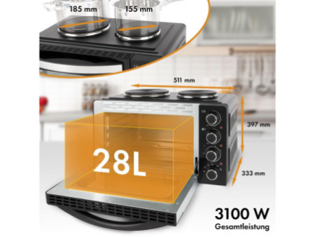 CLATRONIC Petite cuisinière KK 3786, 2 plaques de cuisson
