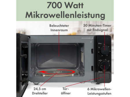 CLATRONIC Micro-ondes MW 791, 700 watts, noir