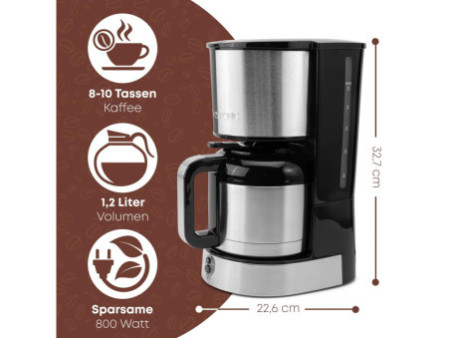 CLATRONIC Machine à café thermos KA 3805, argent / noir