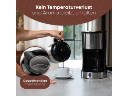 CLATRONIC Machine à café thermos KA 3805, argent / noir