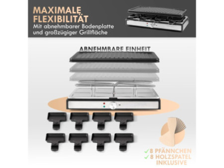 CLATRONIC Raclette-gril RG 3757, pour 8 personnes