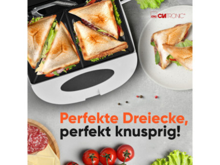 CLATRONIC Gril à sandwich ST 3813, blanc