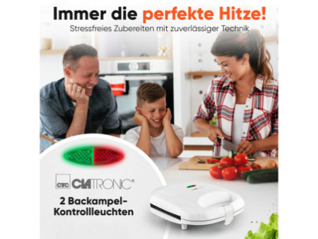 CLATRONIC Gril à sandwich ST 3813, blanc