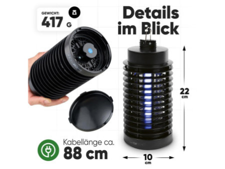CLATRONIC Lampe anti-insectes ISL 3823, noir