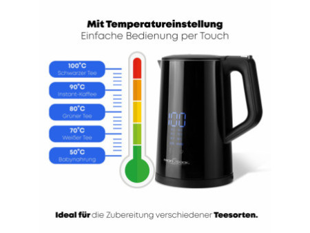 PROFI COOK Bouilloire PC-WKS 1243, 1,7 litre, noir