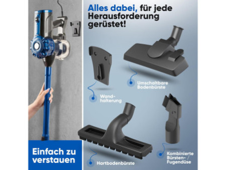 PROFI CARE Aspirateur main/balai PC-BS 3133, anthracite/bleu