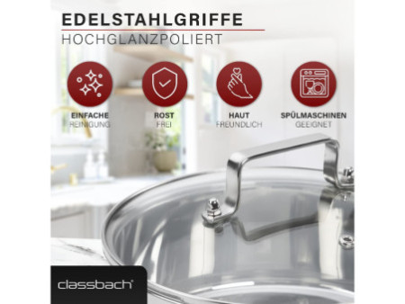 classbach Set de casseroles C-KTS 4016, 7 pièces, acier