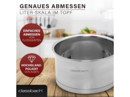 classbach Set de casseroles C-KTS 4016, 7 pièces, acier