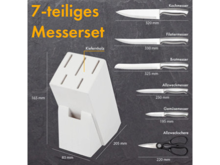 classbach Bloc porte-couteaux C-MBS 4018, 7 pièces, blanc