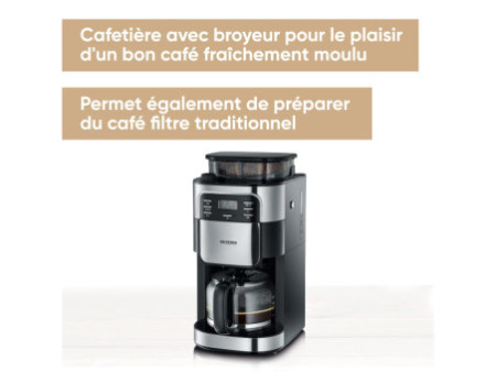 SEVERIN Cafetière électrique KA 4810, acier inoxydable/noir