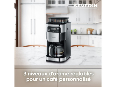 SEVERIN Cafetière électrique KA 4810, acier inoxydable/noir
