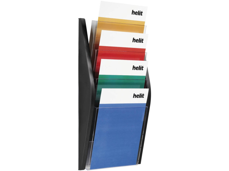 helit Porte-brochures mural 'the arc', A4 portrait, noir