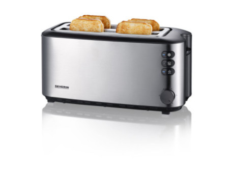 SEVERIN Grille-pain pour 4 tranches AT 2509, inox / noir