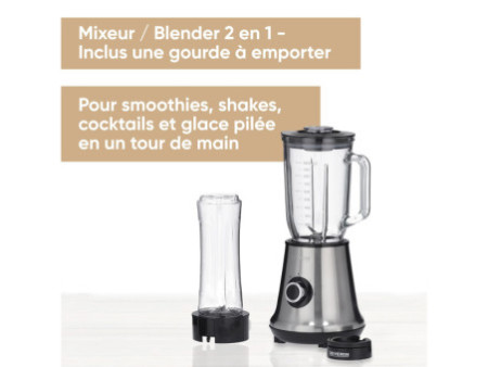 SEVERIN Mixeur multifonction + Smoothie Mix & Go SM 3737,